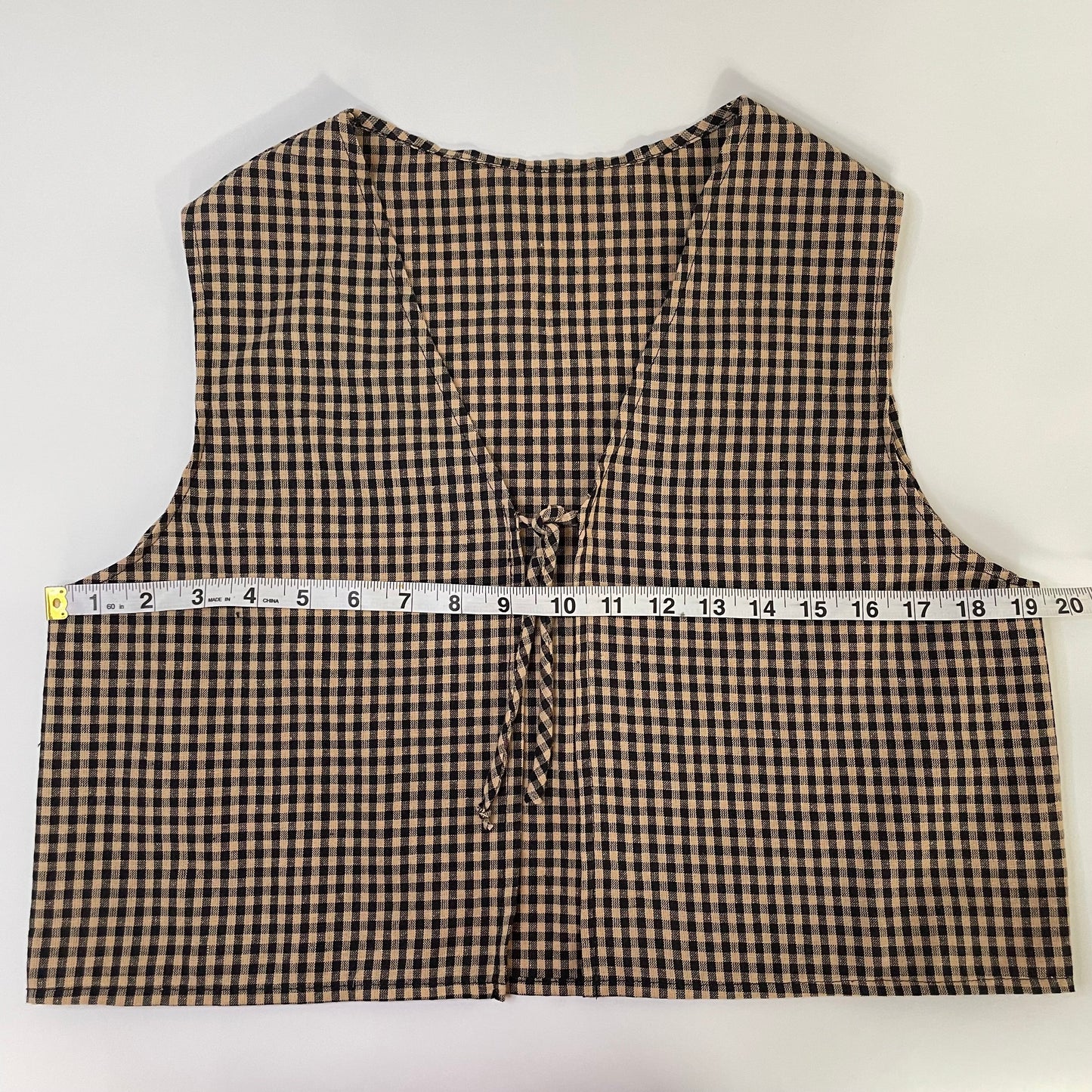 Brown Gingham Vest