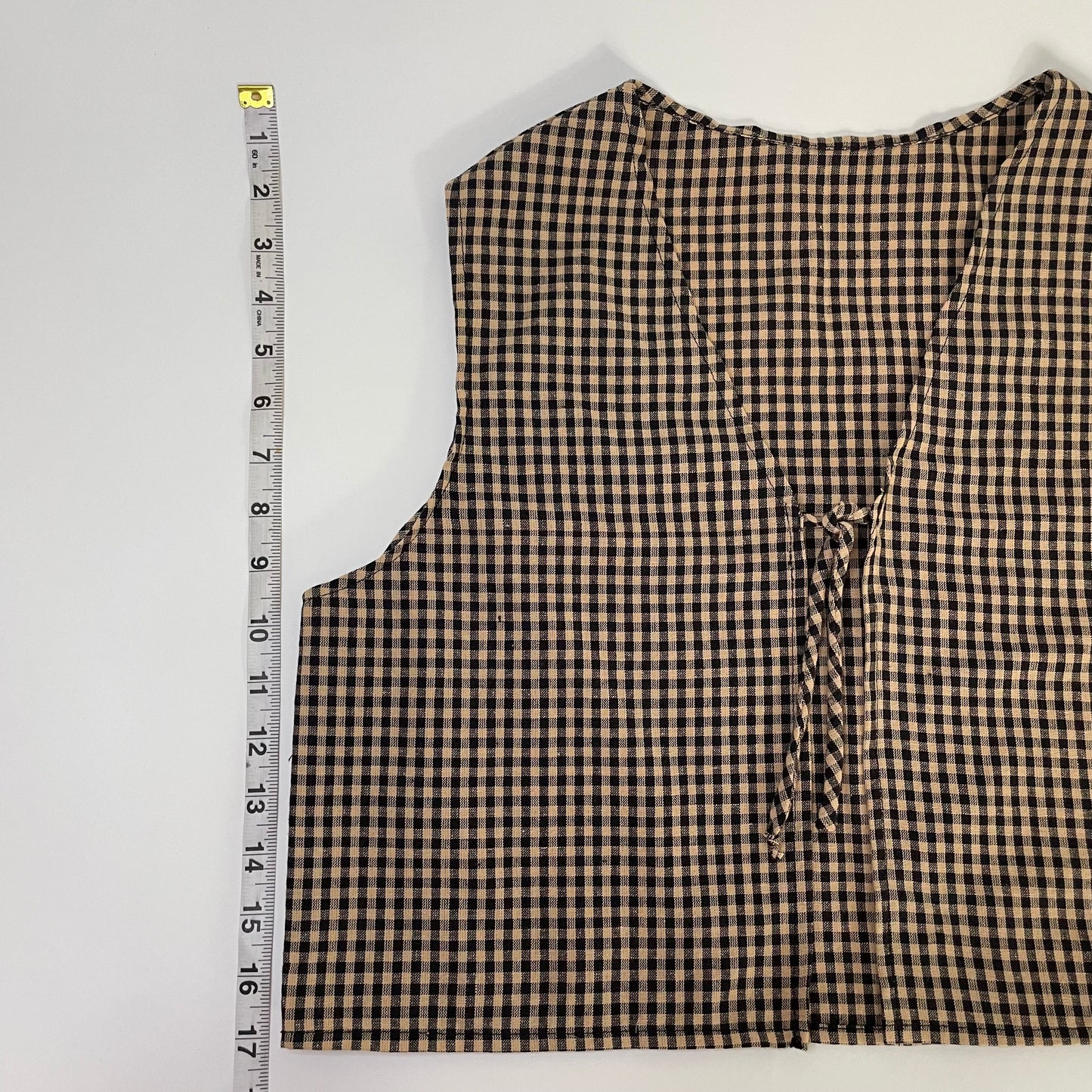 Brown Gingham Vest